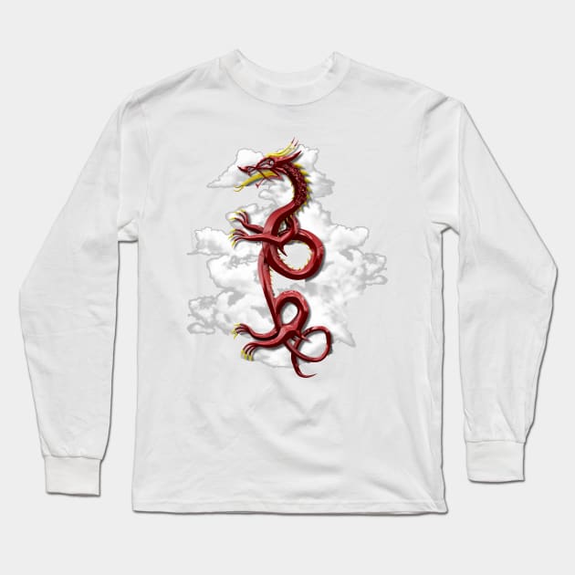 Chinese Dragon Long Sleeve T-Shirt by Packrat